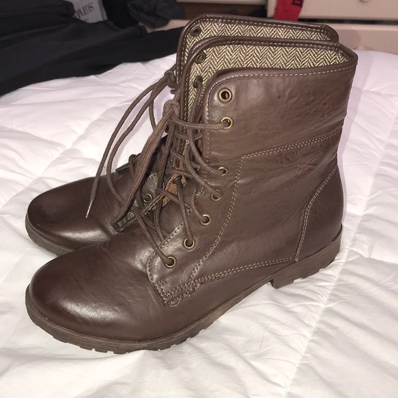 Brown Combat Boots - Picture 1 of 5